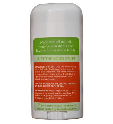 Grapefruit Natural Deodorant StickFace Naturals