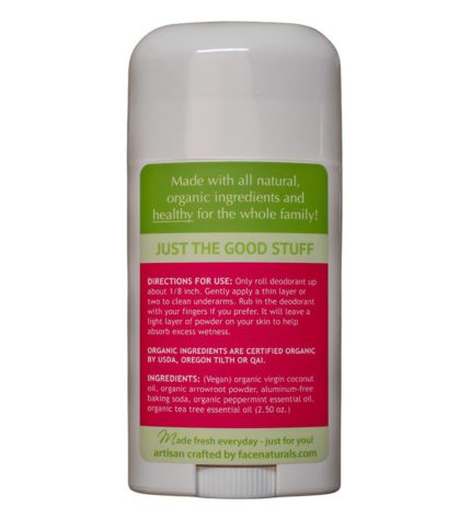 Peppermint Natural Deodorant StickFace Naturals